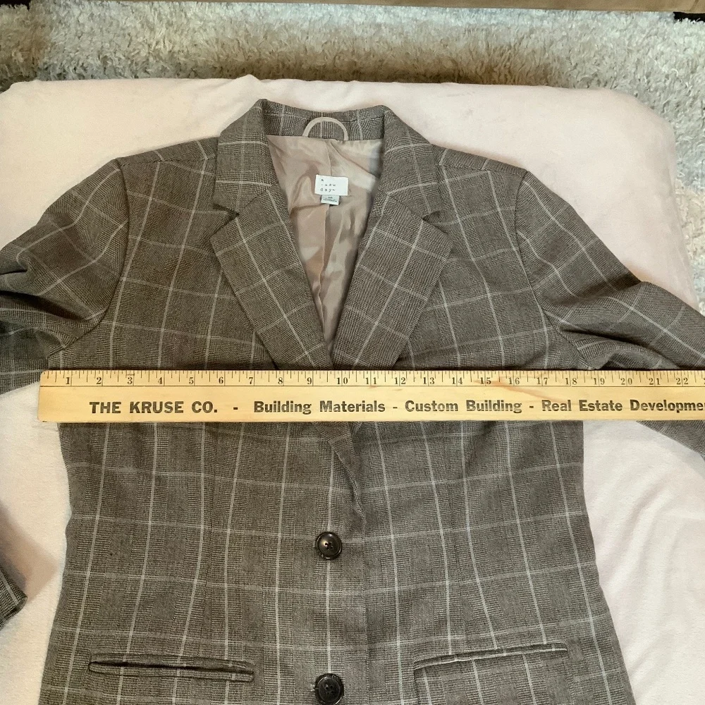 A New Day Brown Plaid Blazer 10 Officecore Cottagecore Fall Electic Grandpa